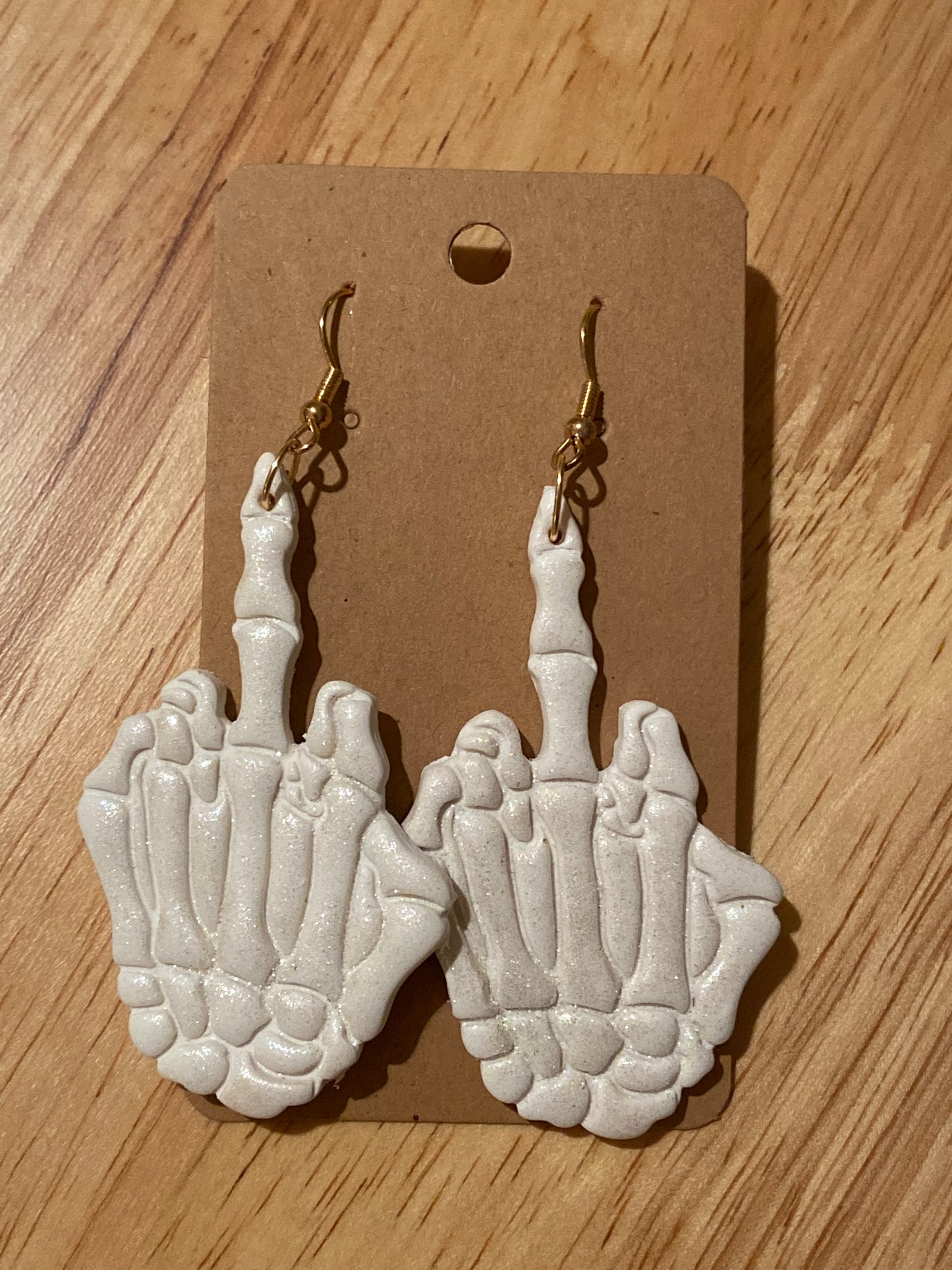 Skeleton finger earrings