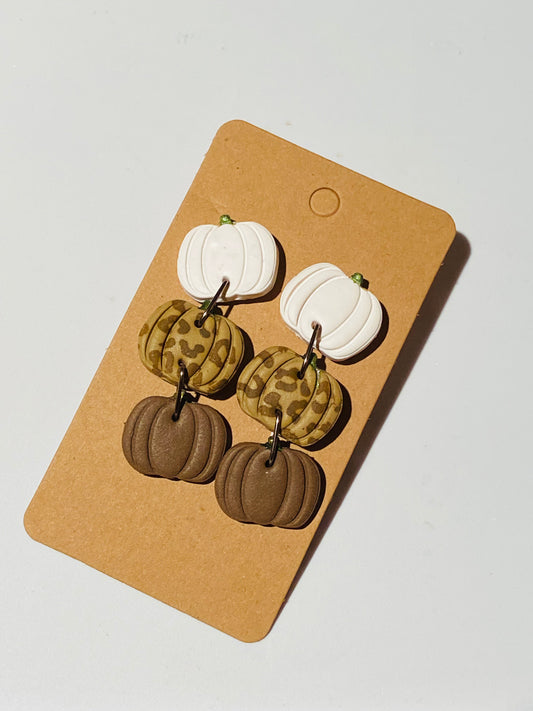 White,Leopard & Brown Pumpkin Trio