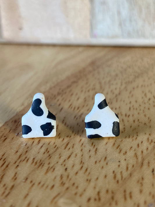 Blk&White CattleTag Studs