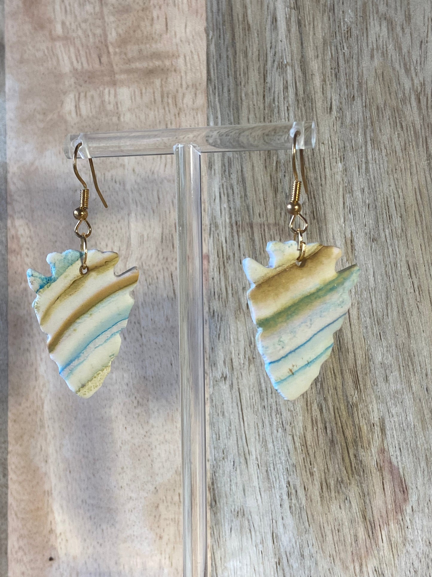 Watercolor Arrowhead Earrings