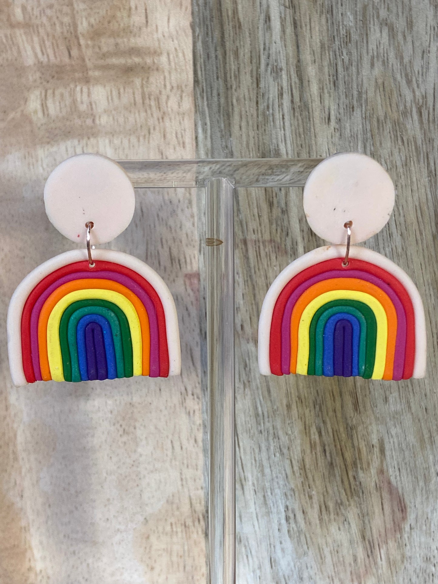 Cream Rainbow Earrings