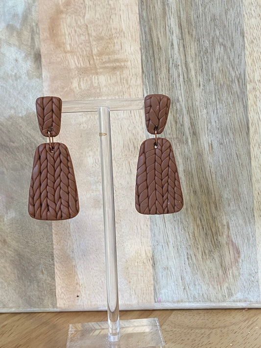 Brown Sweater Earrings