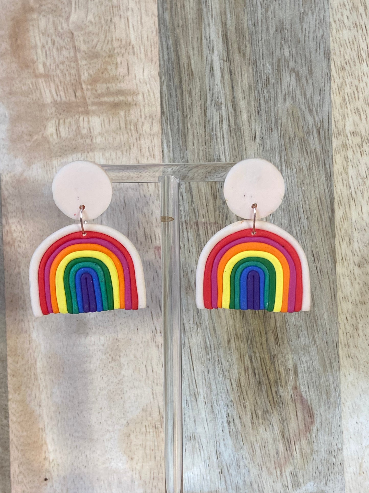 Cream Rainbow Earrings