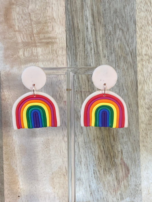 Cream Rainbow Earrings