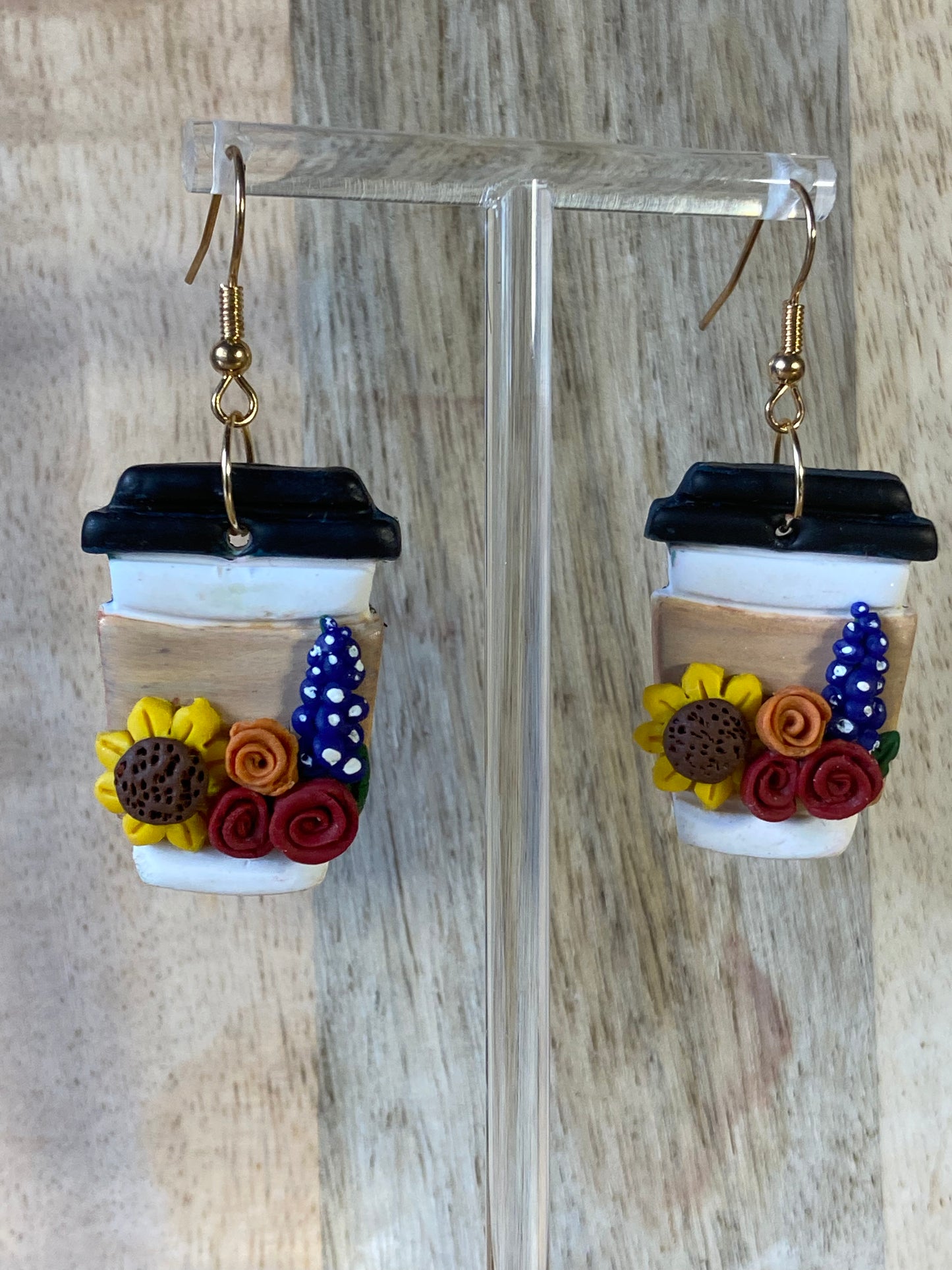 Floral Coffee Earrings